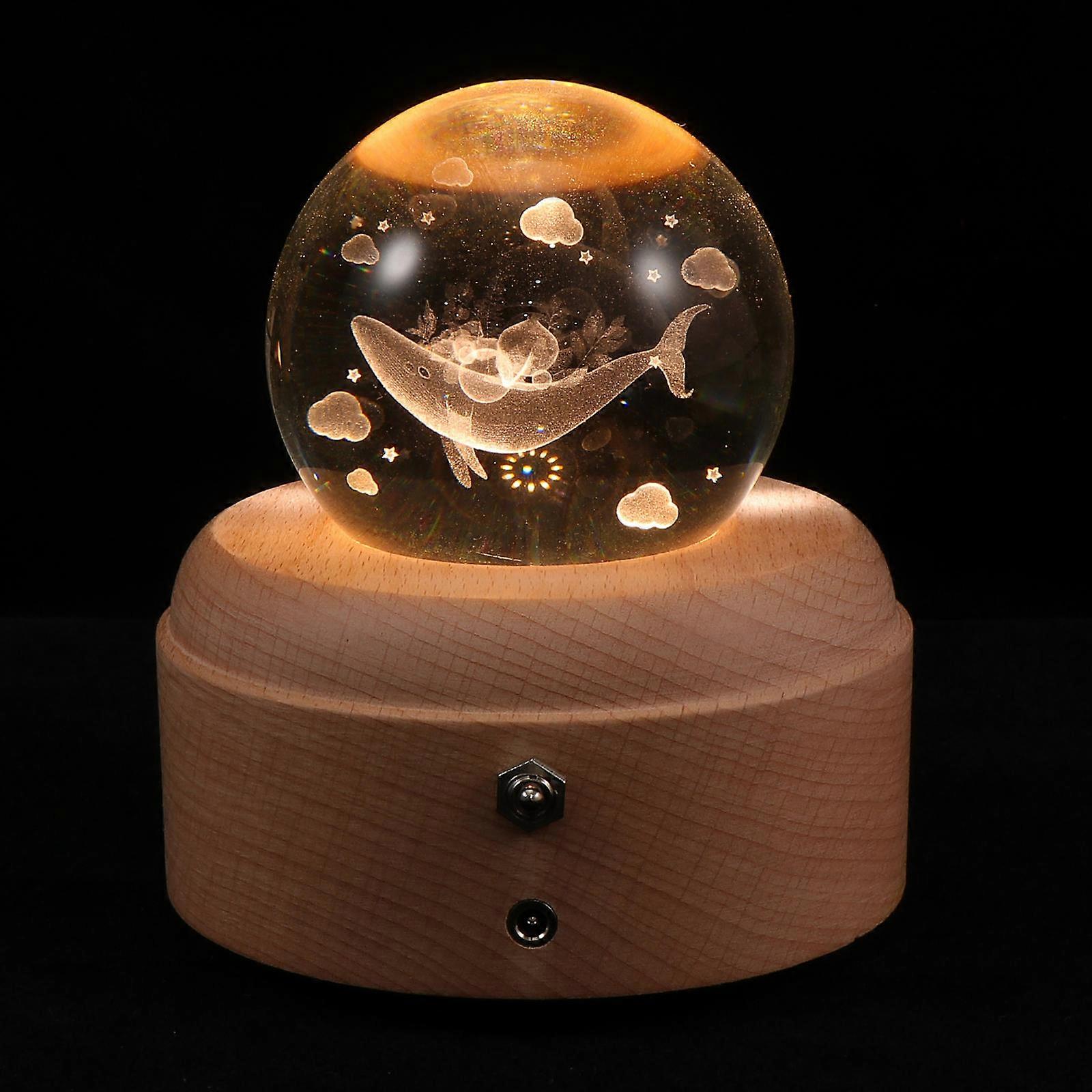 Tiny Music Box Designed As A Round Lamp With Projection Light Perfect For Home Decoration 16X10X10CM 1 Set
