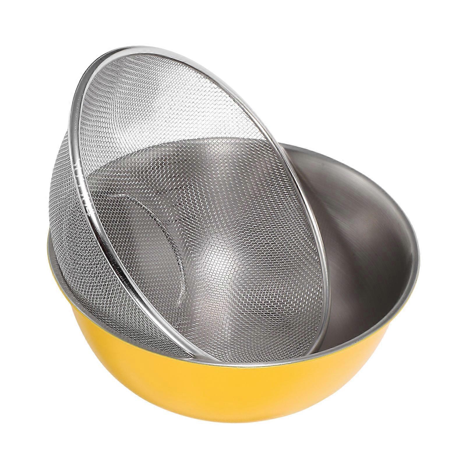Stainless Steel Draining Basket For Vegetables Fruits Grains With Efficient Water Drainage For Households Cooks Travelers 2Set