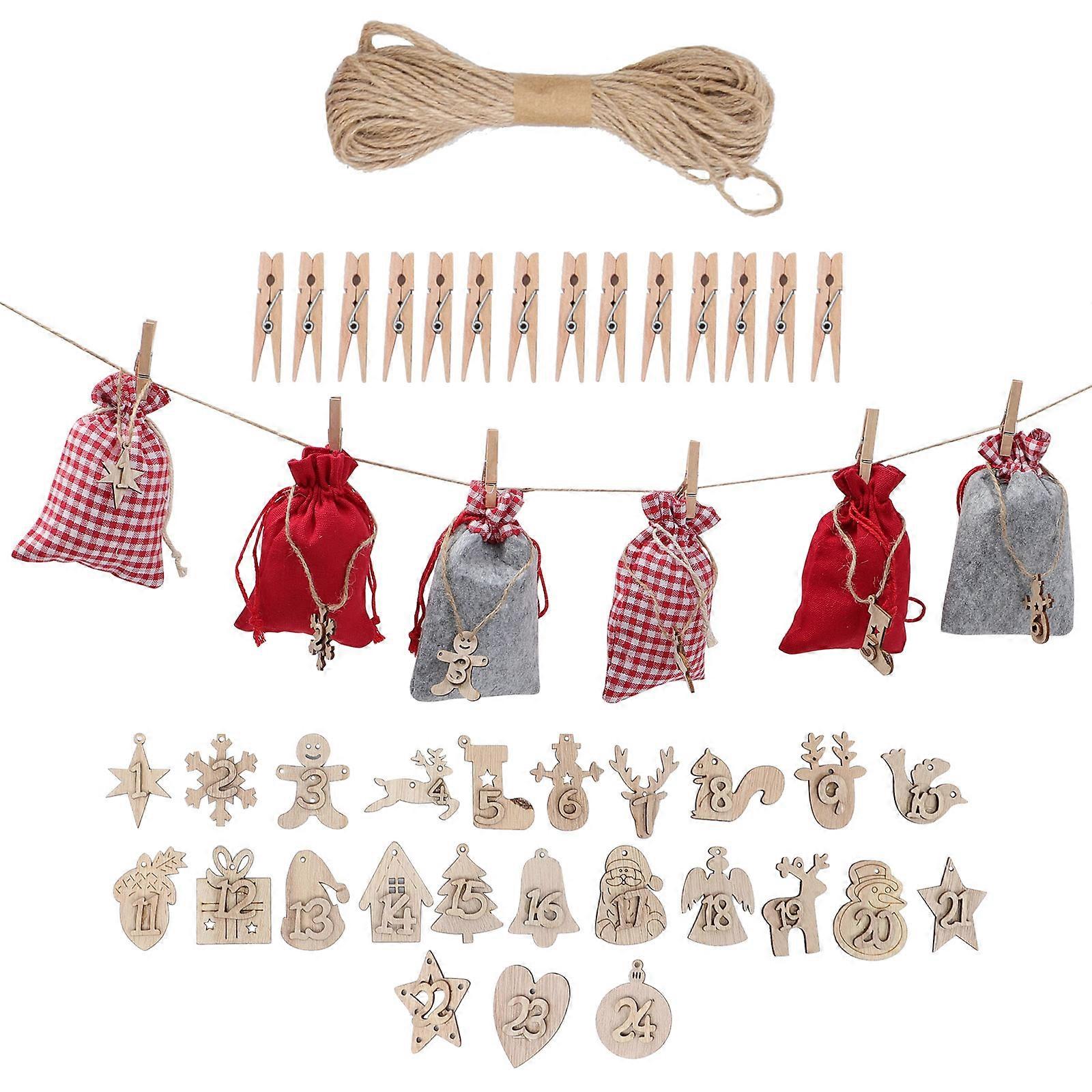 Christmas Party Bag with Numbered Compartments for Daily Surprises