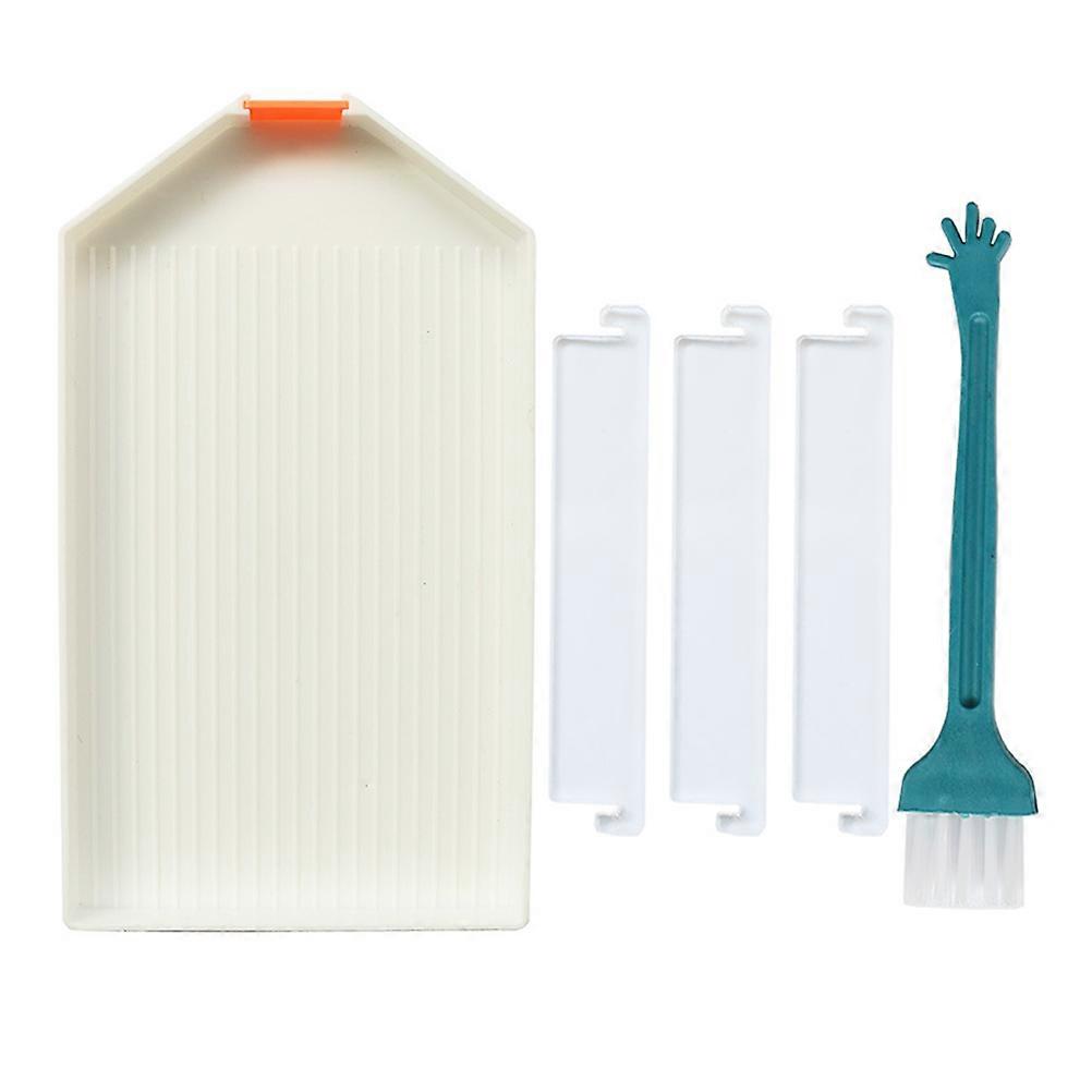 Rhinestone Tray for DIY Use Sturdy Plastic Material with Dividers and Brush Assorted Color