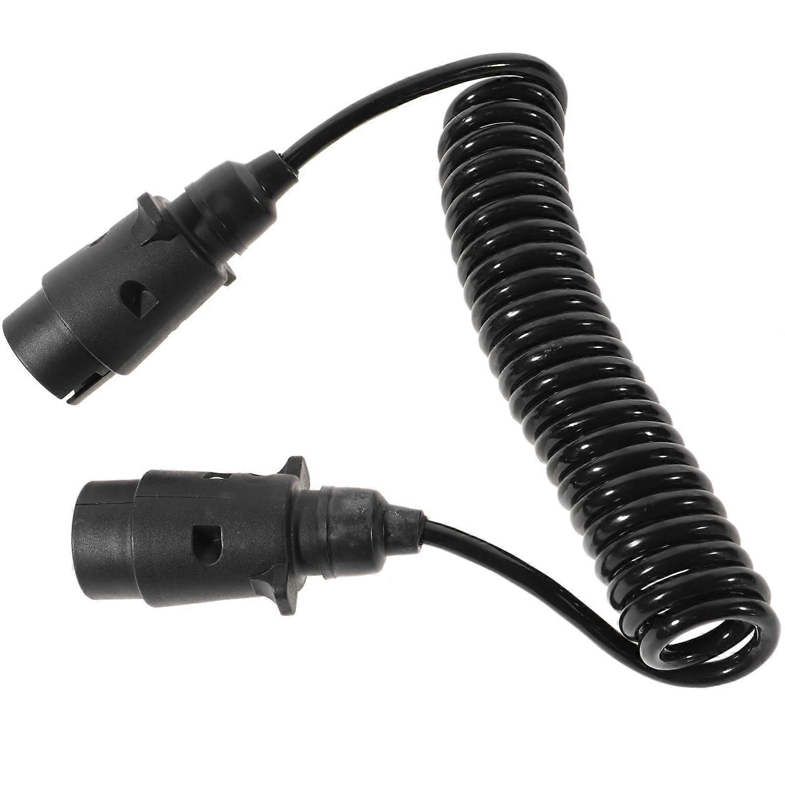 Coiled Trailer Cable for Truck Trailers 7-Pin Durable Flexible Design Portable for Caravans and Rear Lights