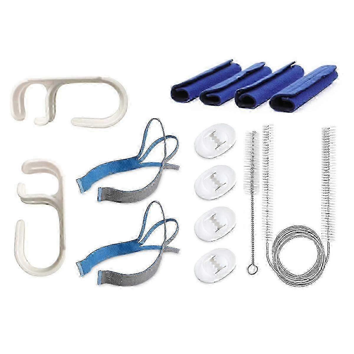 Sostituzione per P10 Nasal Pillow Mask Cpap Strap Kit Cpap Strap Covers e Gancio per tubo flessibile - F