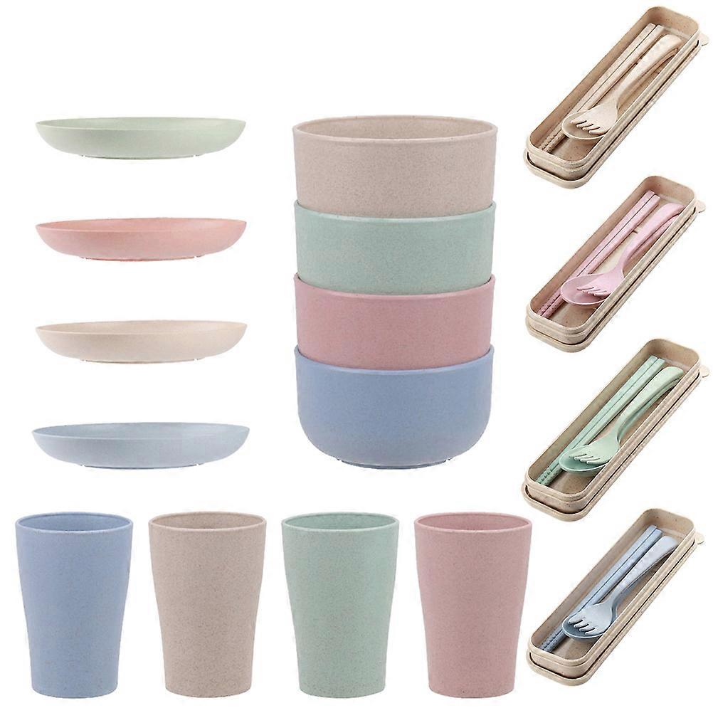 Smooth Food Bowls 28Pcs Cutlery Set Noodle Bowls Assorted Color Wide Range Of Uses For Families