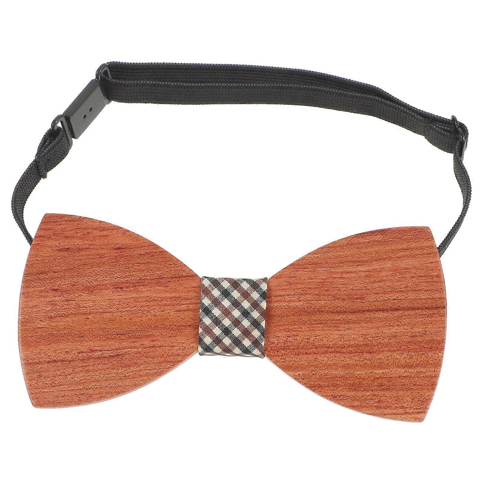 Men's Assorted Color Wooden Bow Tie for Weddings Parties and Daily Wear Synthetic Material Lightweight