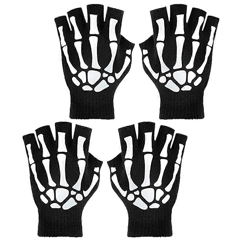 a refined product description based on your input:
 
**2 Pairs Luminous Gloves – Halloween Party Essential & Winter Cosplay Accessory**
Step into
