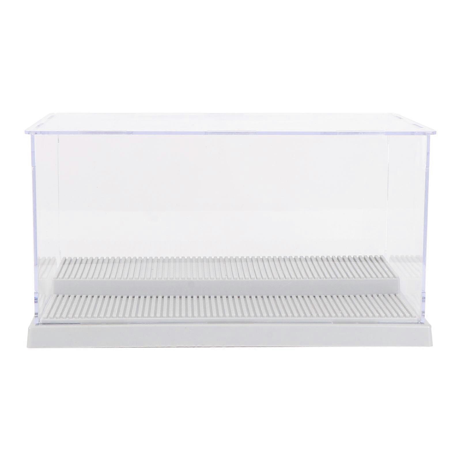 Transparent Acrylic Model Display Box Dustproof Container for Anime Figures Collectibles Models Easy Access High Clarity Storage Grey