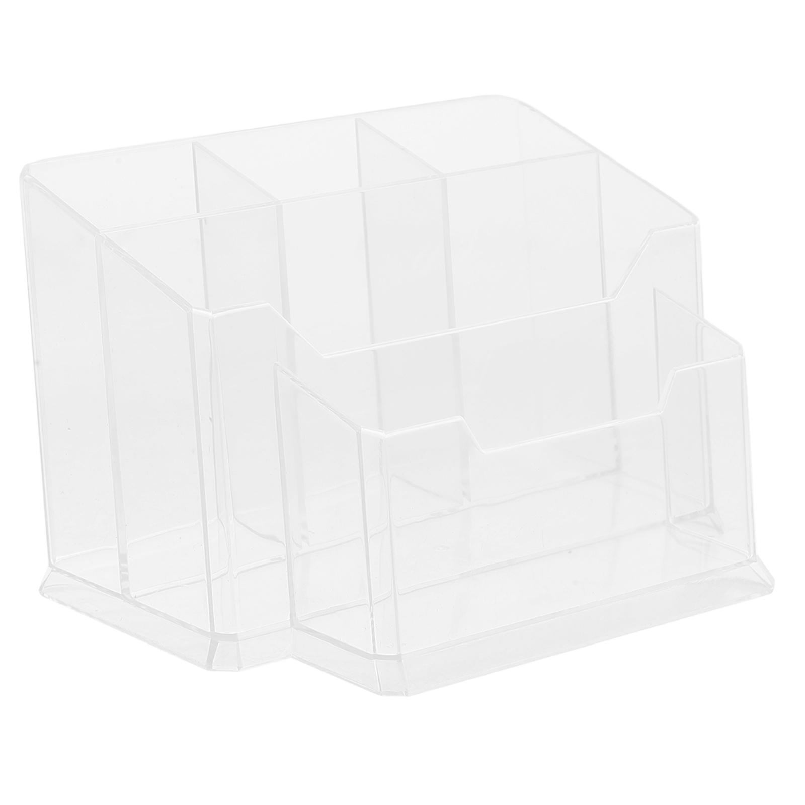 Transparent Acrylic Nail Tool Organizer with Multiple Compartments for Desktop Storage 7.5 x 4.2 x 3.1 inches