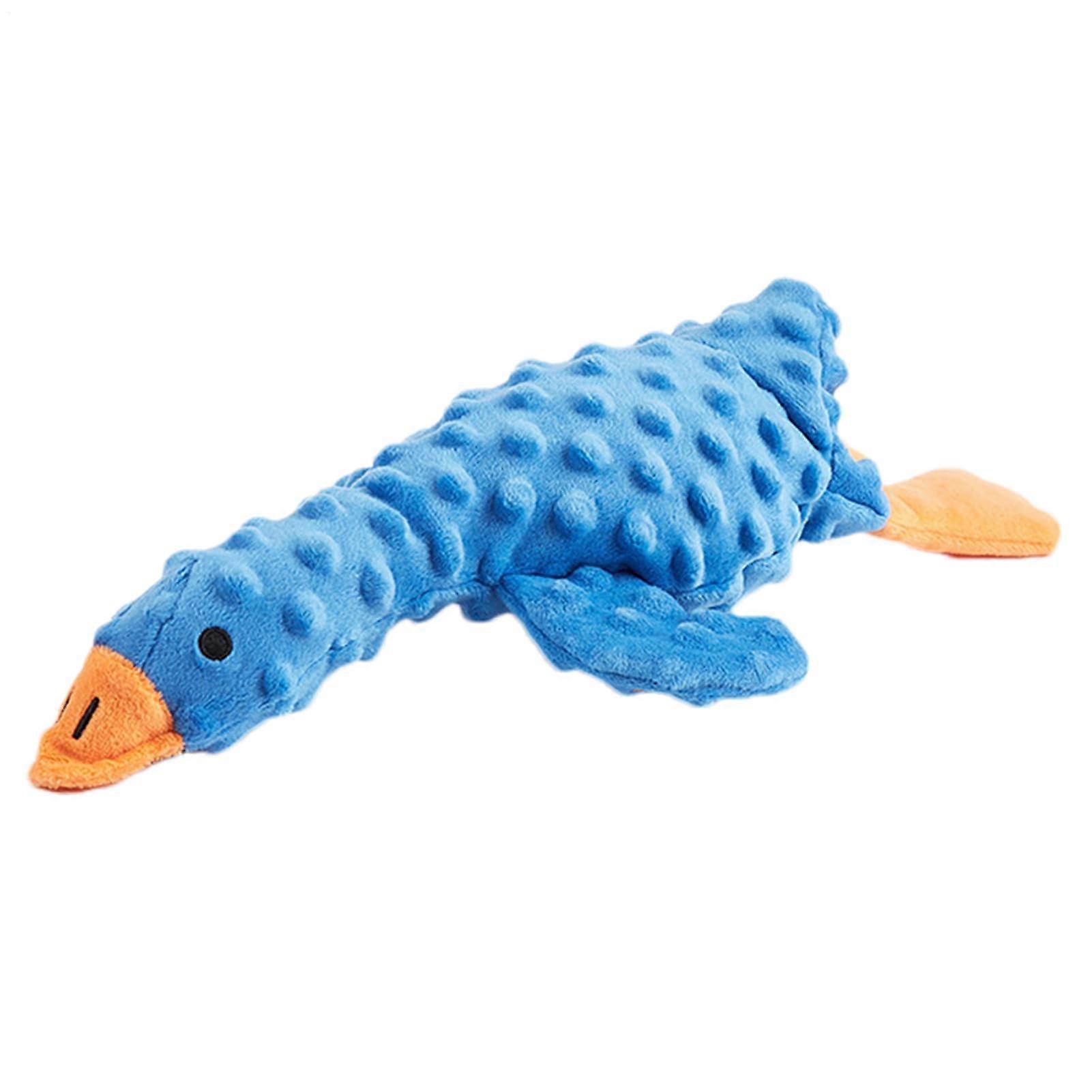 Plush Dog Toy - Interactive Chew Toy for Puppies with Crinkle Effect and Treat Pocket for Dental Care - Blue