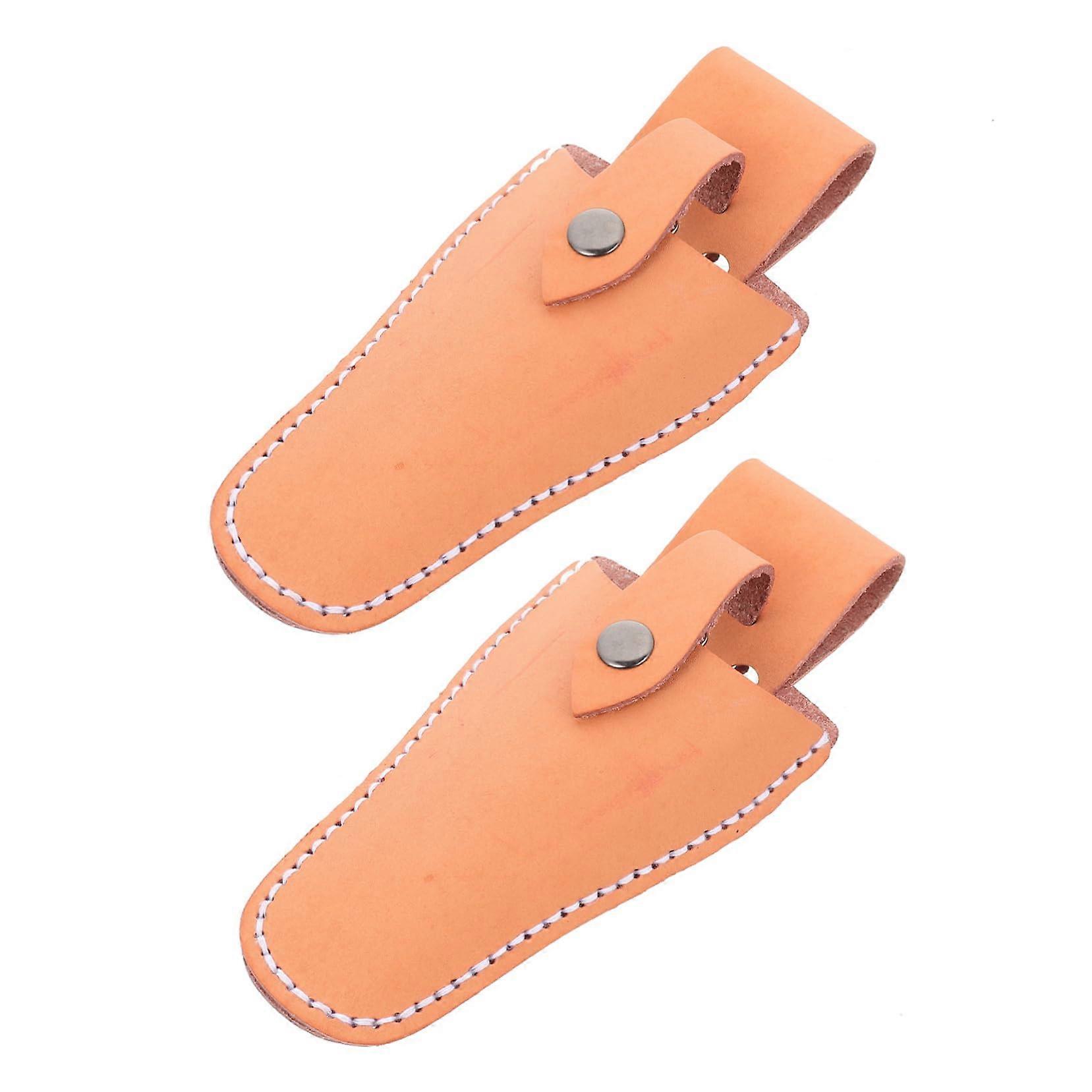 Sturdy leather pouch with metal clasp and belt loop