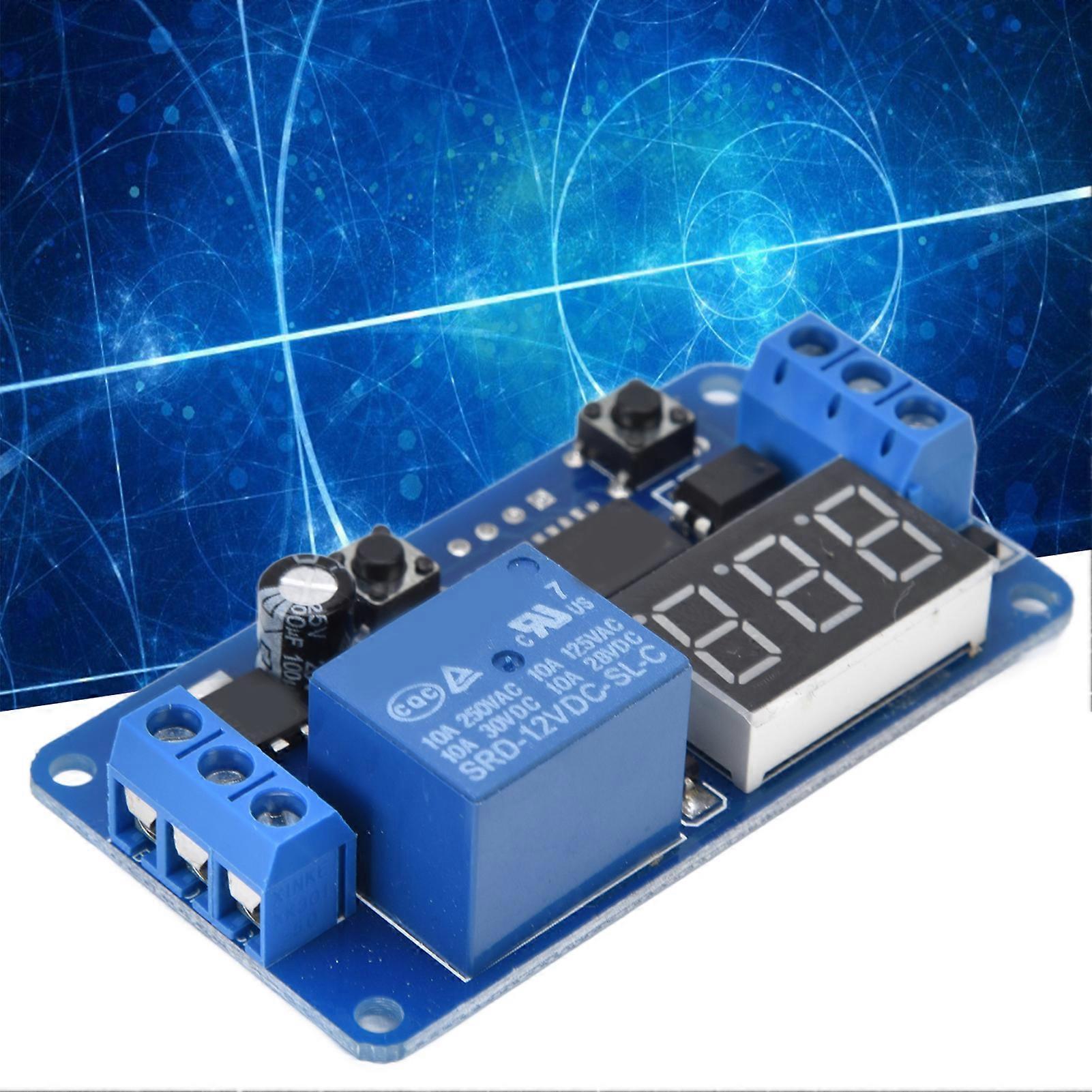 12V Time Control Switch Intermittent Infinite MCU Cycle Timing Relay Module with LED Display