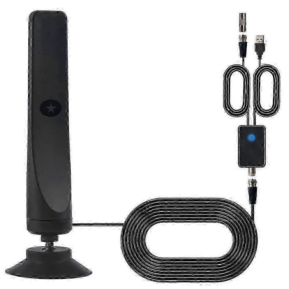 Compact TV Antenna with Suction Cups - Plug & Play HD Reception