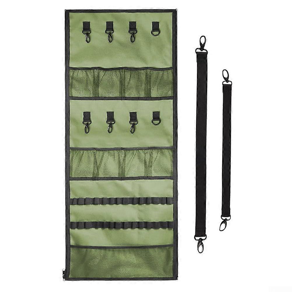 Organize your campsite with this hanging polyester storage bag for easy access.