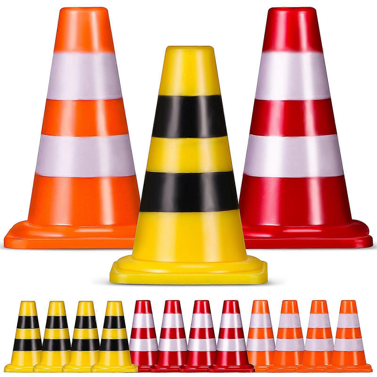 15 Pcs Mini Traffic Cones Traffic Sign Toys Miniature Scene Accessories Early Educational Toys