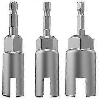 3Pcs 1/4Inch Nut Driver Power Wing Nut Drill Bit Socket Tool Drive Kit,Slotted Wing Nut Drill Sleev
