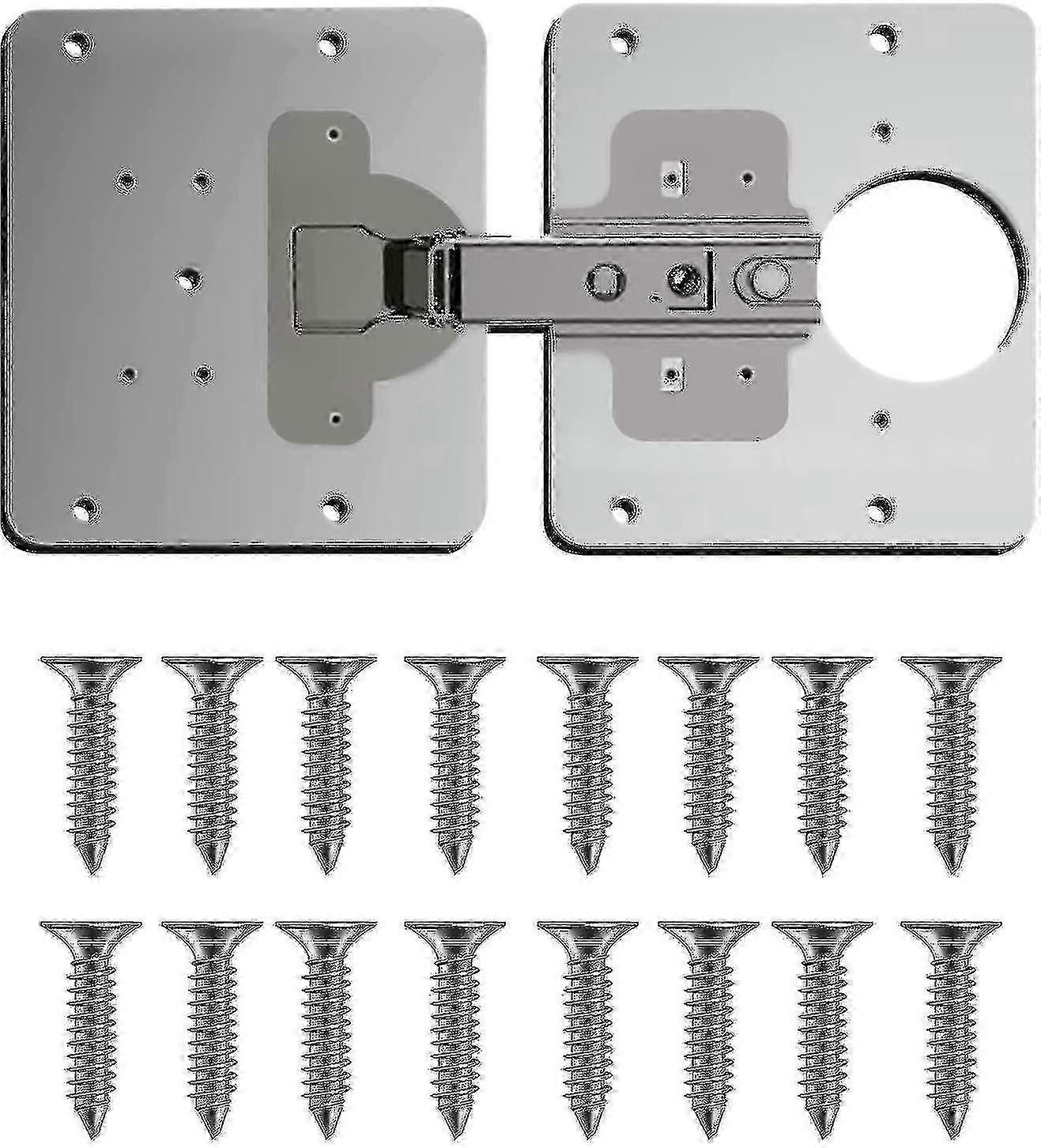 Full Crank Cabinet Hinges with Recessed Plate for Hardware Repairs