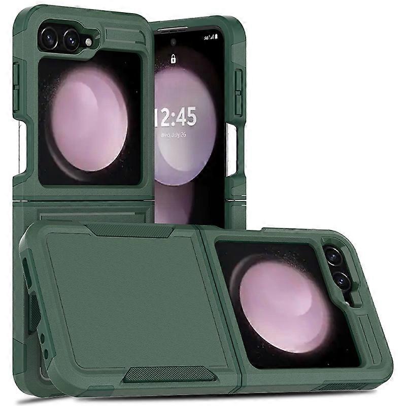For Samsung Galaxy Z Flip7 FE 5G Z Flip6 5G Z Flip5 5G Phone Case 2-in-1 PC+TPU Shockproof Cover - D