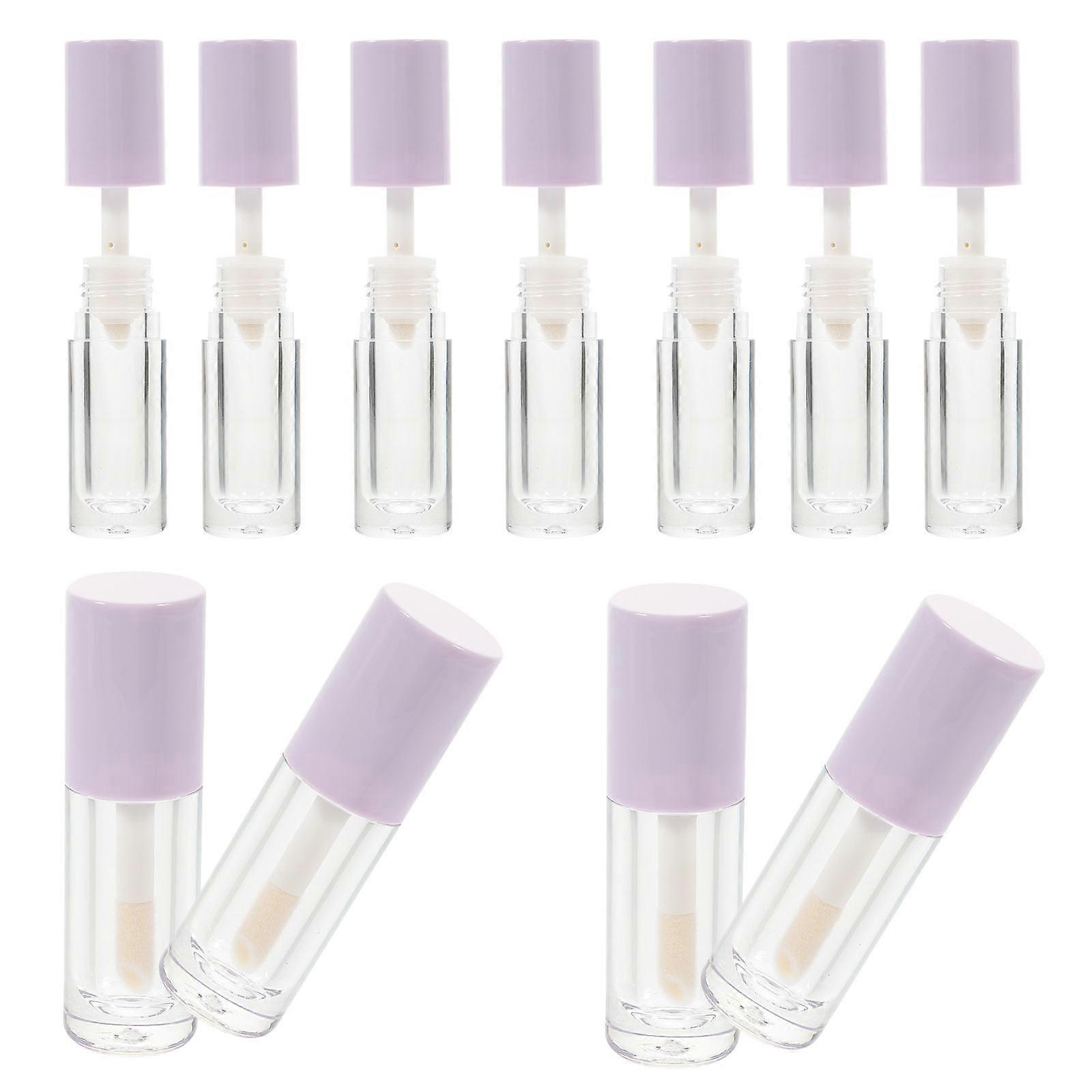 Empty Lip Tube Lip Gloss Containers for Travel Purple Abs Material Refillable 14Set