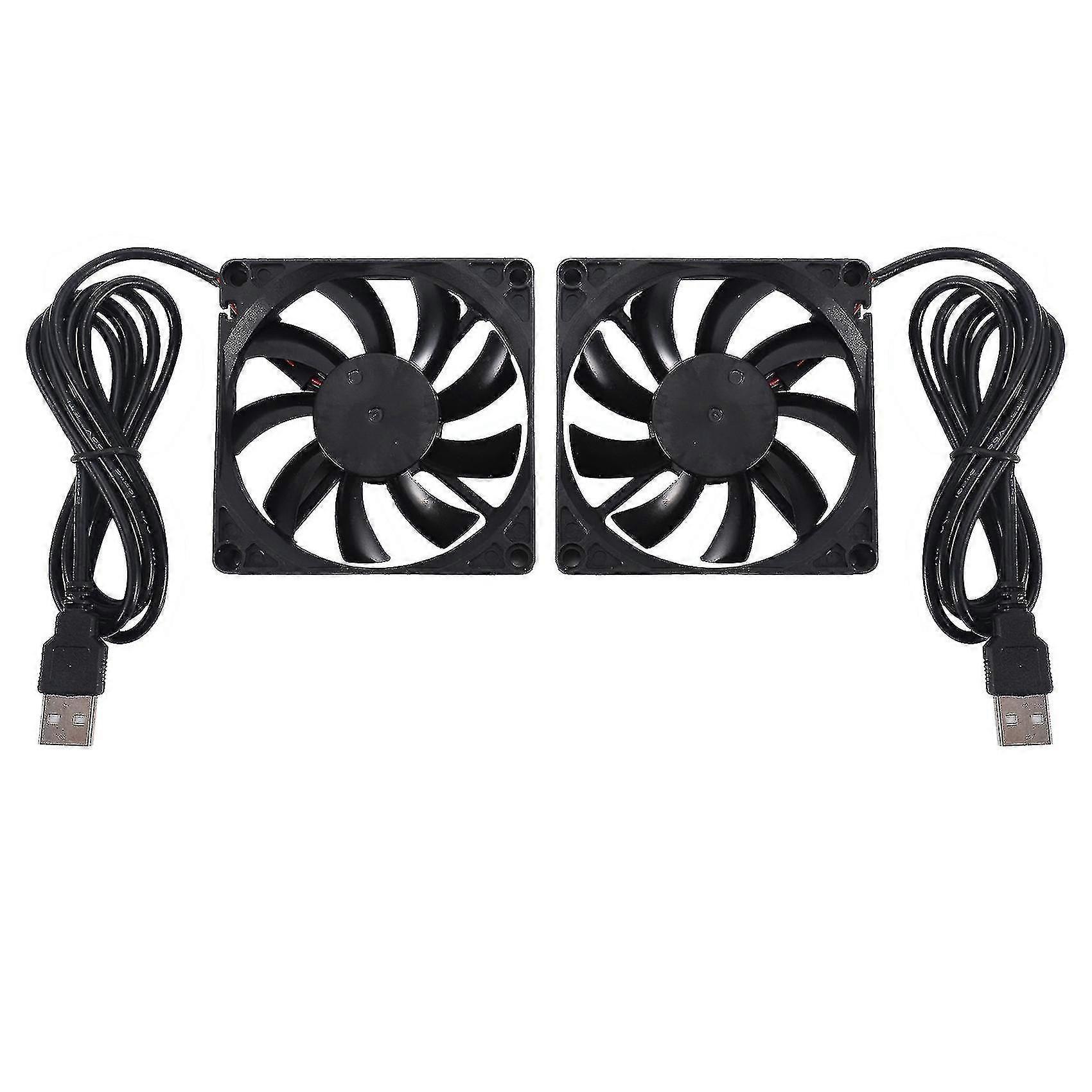 80mm 5V USB Brushless DC Fan for PC Computer Router Cases - 8cm 8015 Cooler, 2-Pack