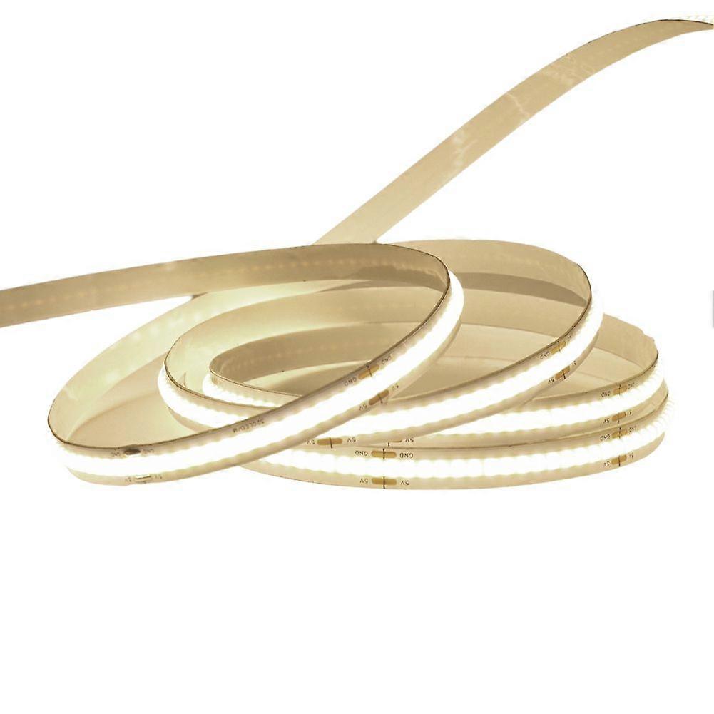 5m Low Voltage 24v 320 Leds/M COB Strip Width 8MM Natural White Light