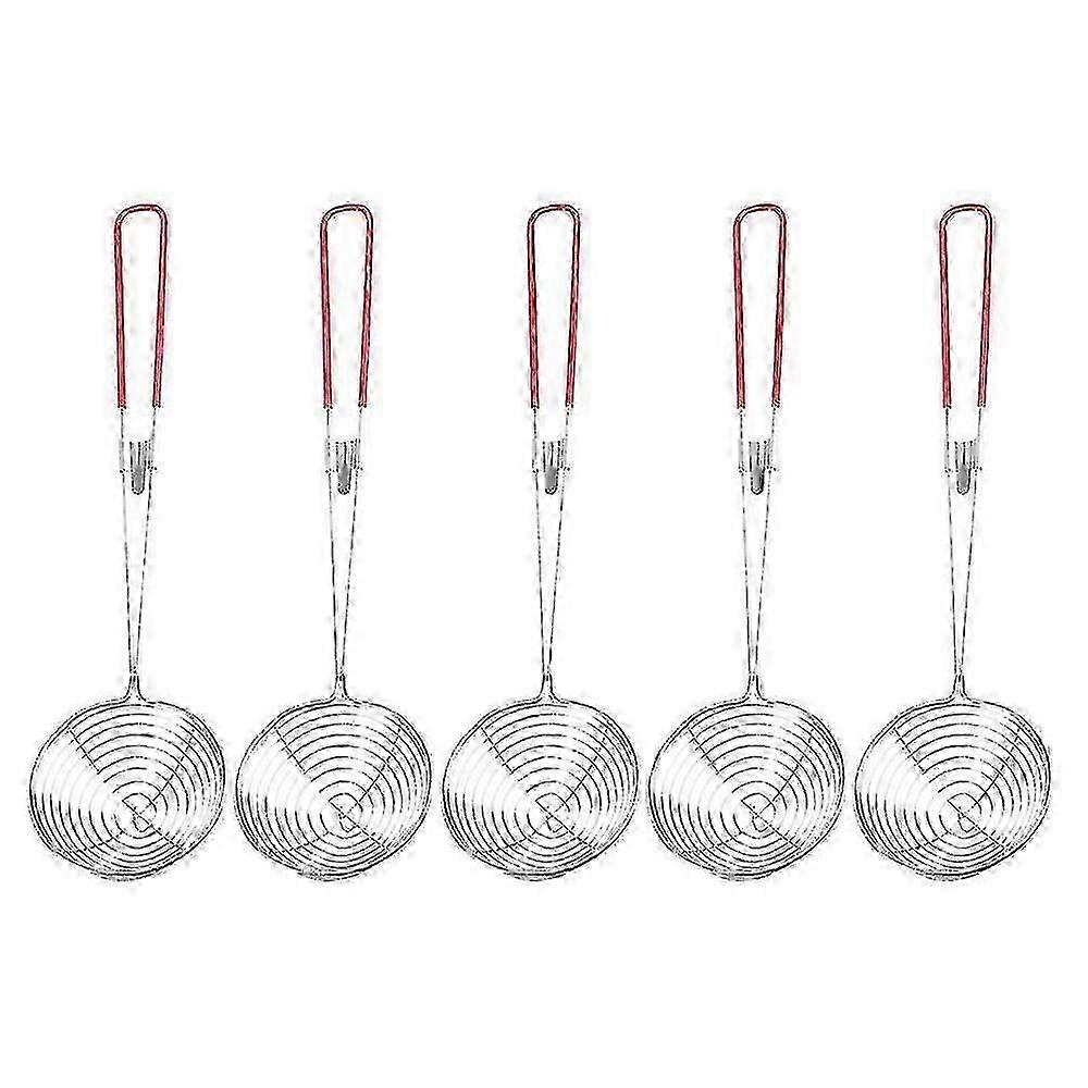 5 Pcs Metal Serving Spoons Hot Pot Fat Skimmer Spoon Mesh Noodle Co...