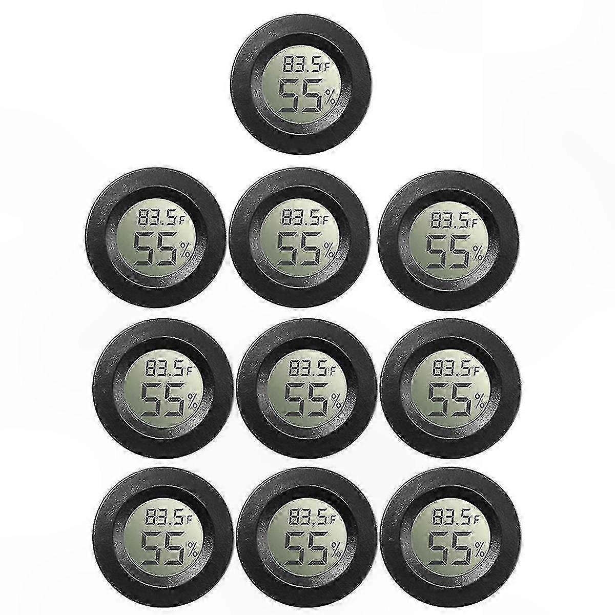 Digital LCD Monitor 10-Pack Mini Hygrometer Thermometer for Greenhouse, Nursery, Reptile Habitat