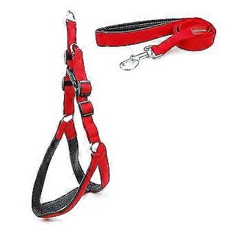Dog Padded Harness Leash Reflective Nylon Harness Leash Running Walk Outdoor Sports