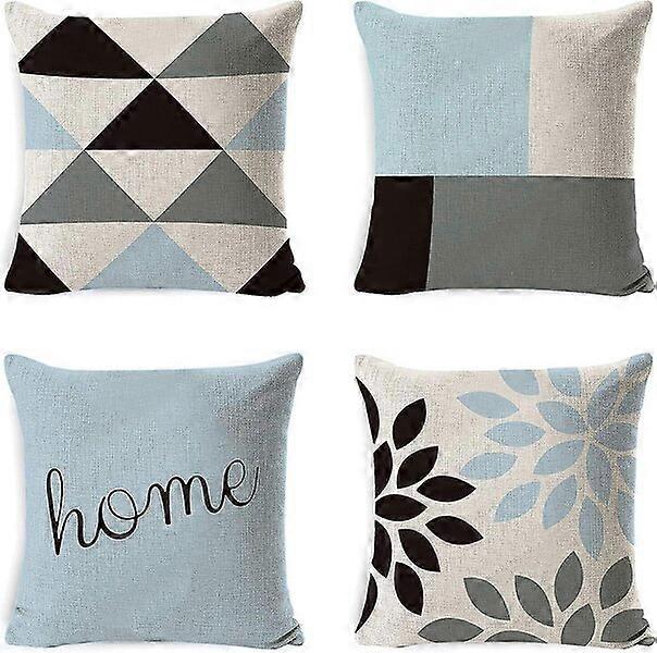 Pillowcases, set of 4, 45x45cm with hidden zippers