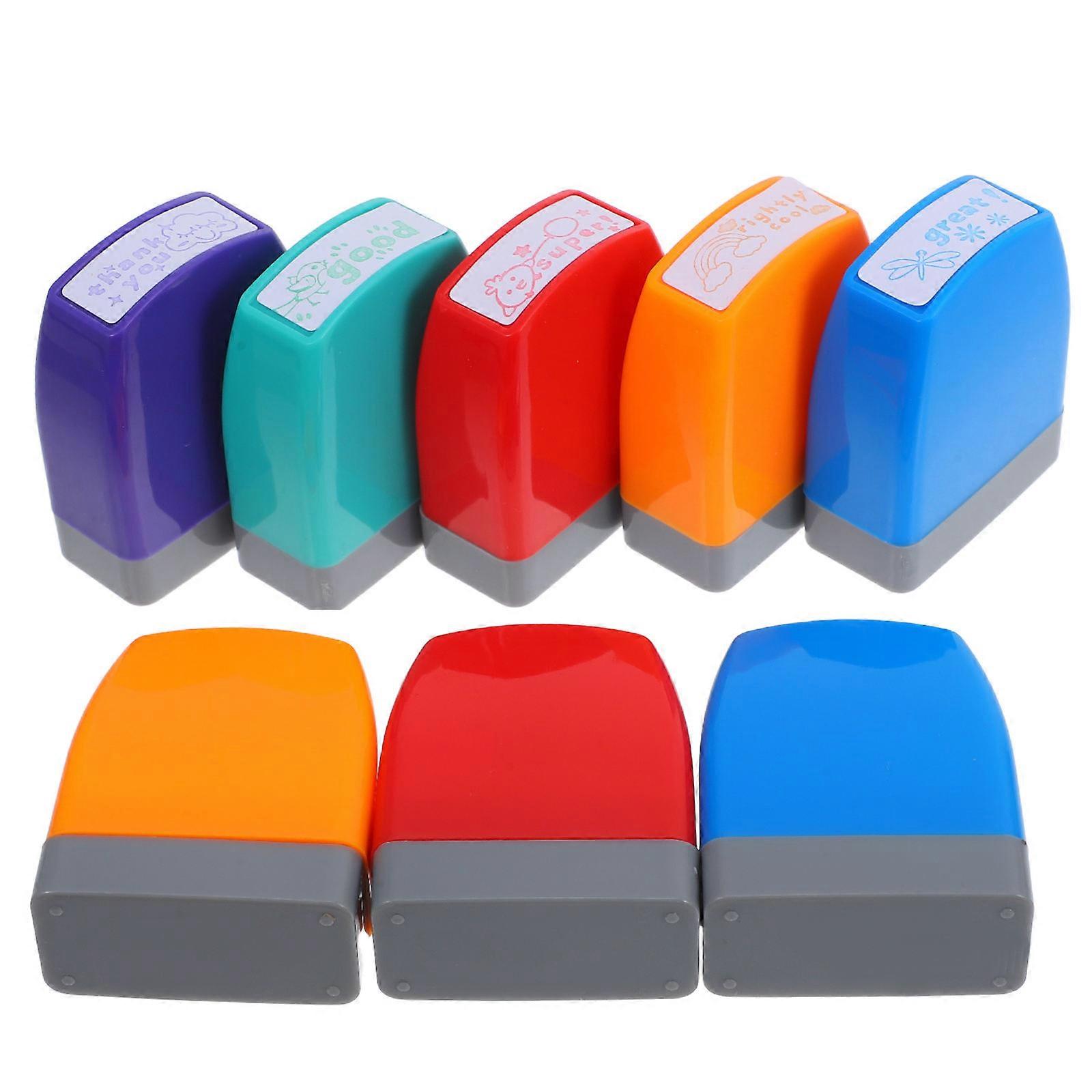 Self Inking Stamps Teacher Stamp Set For Homework Grading Creative Design 8Pcs Office Stationery Classroom Use