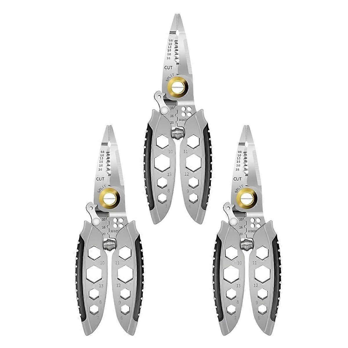 Professional Multi- Wire Stripping Tool, 7-Inch Heavy Duty Electrical Wire Stripping Tool (3PCS)