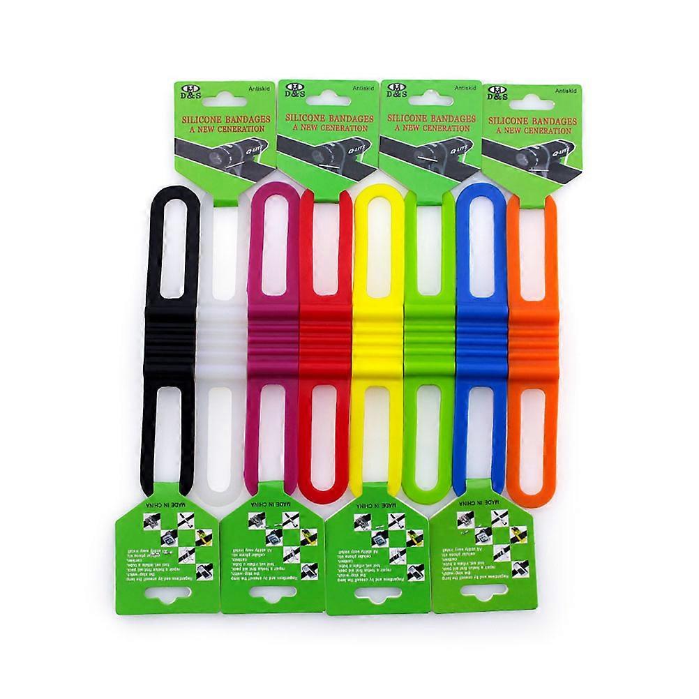 Silicone Band for Phone and Flashlight Mount Assorted Color High Elastic Anti Slip 8 Pieces 14 x 2.2cm