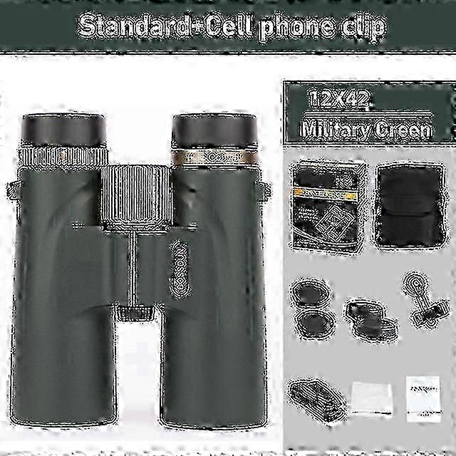 12x42 Jumelles Télescope HD Professionnel Puissant Long Range Bak4 Prism Pour la Chasse Camping en plein air Ed Lens Ipx7 Imperméable à l’eau