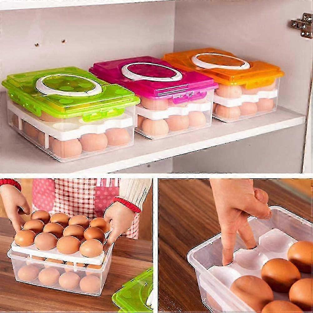 Egg Storage Container Dispenser Stand, Holds 24 Eggs, Multipurpose Box Transport Box