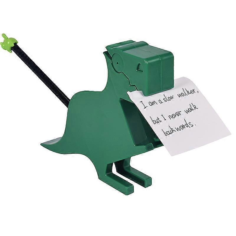 Notepad Dispenser Post-It Storage Box Desktop Storage Pen Holder, Note Holder, Multi-Function Note Storage Box, with Pen Holder (Dark Green Dinosaur