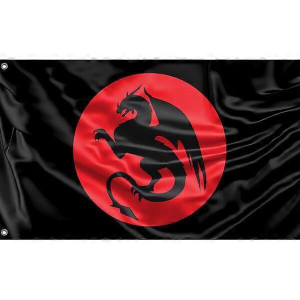 Dragon Silhouette Flag Pattern 289
