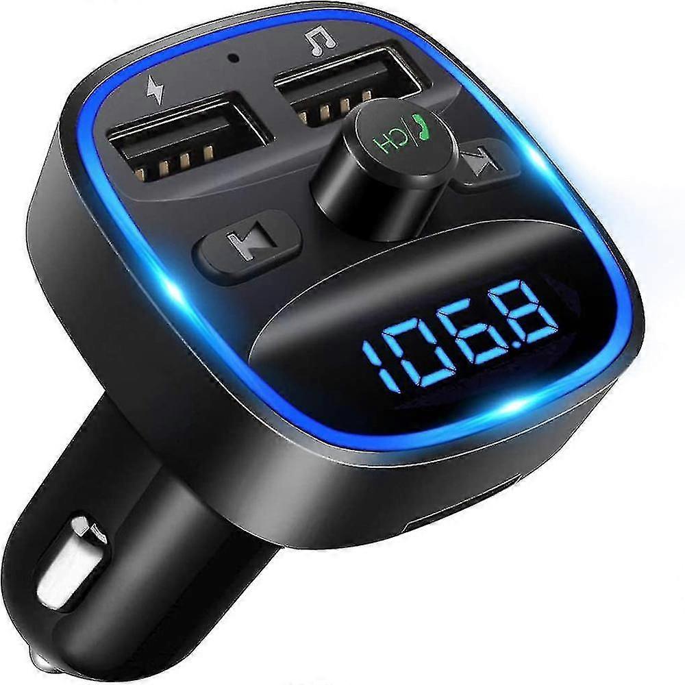 Lencent Bluetooth Fm Transmitter Car Adapter Bluetooth Transmitter do radia samochodowego, zestaw głośnomówiący, 2 porty USB, obsługuje karty SD USB