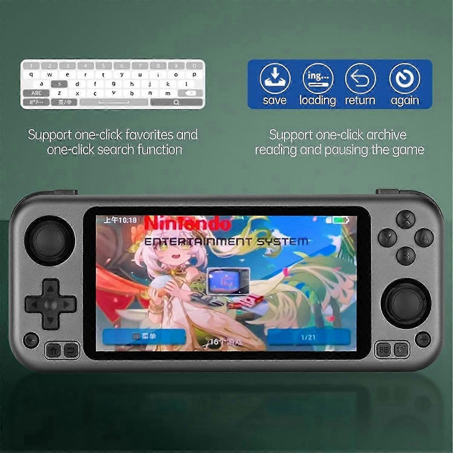 Open Source Handheld Game Console 5.0 Inch HD IPS Touch Screen Game Console Double Joystick Rg3566 Retro Arcade A