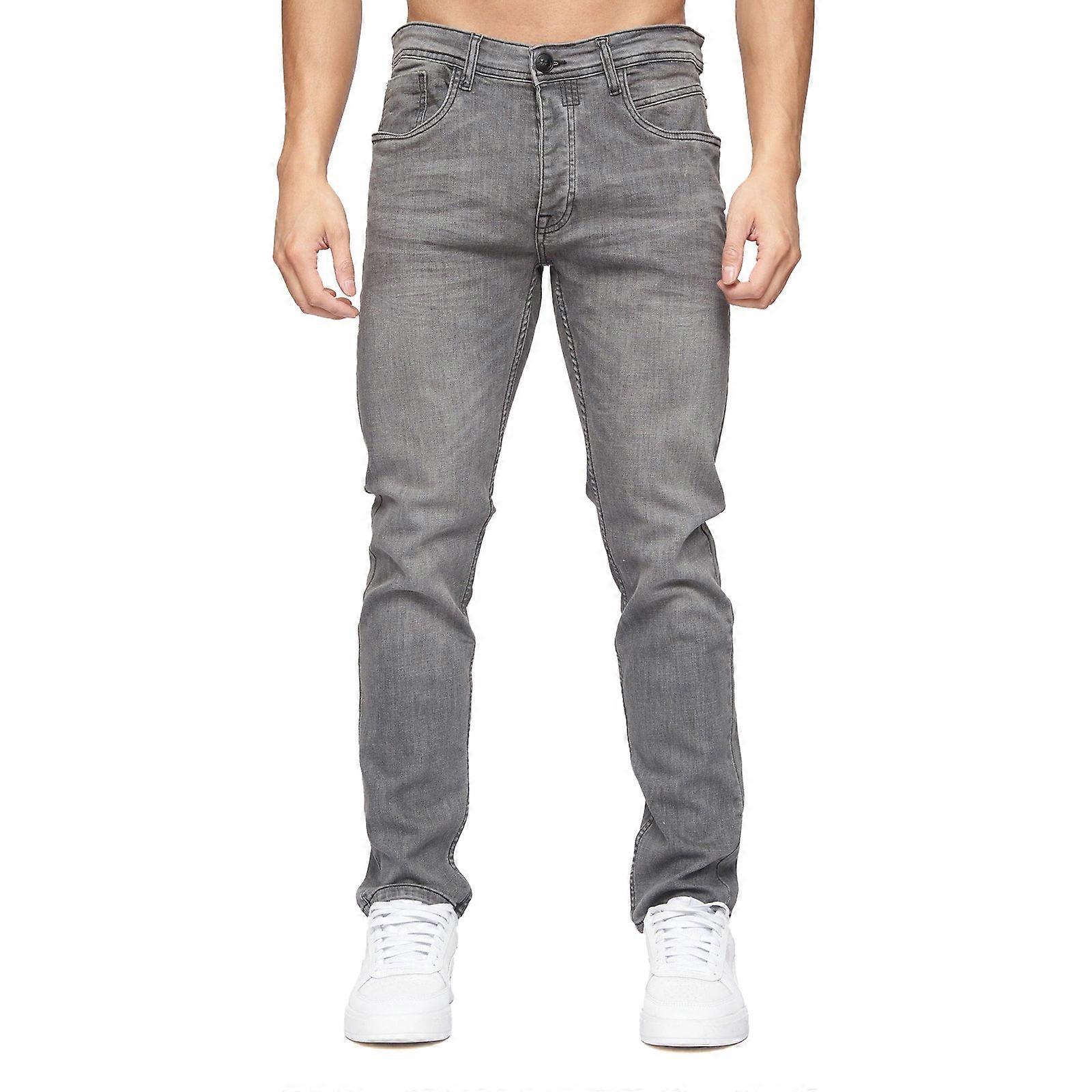 Crosshatch Malcolm Slim Fit Jeans Light Grey Wash