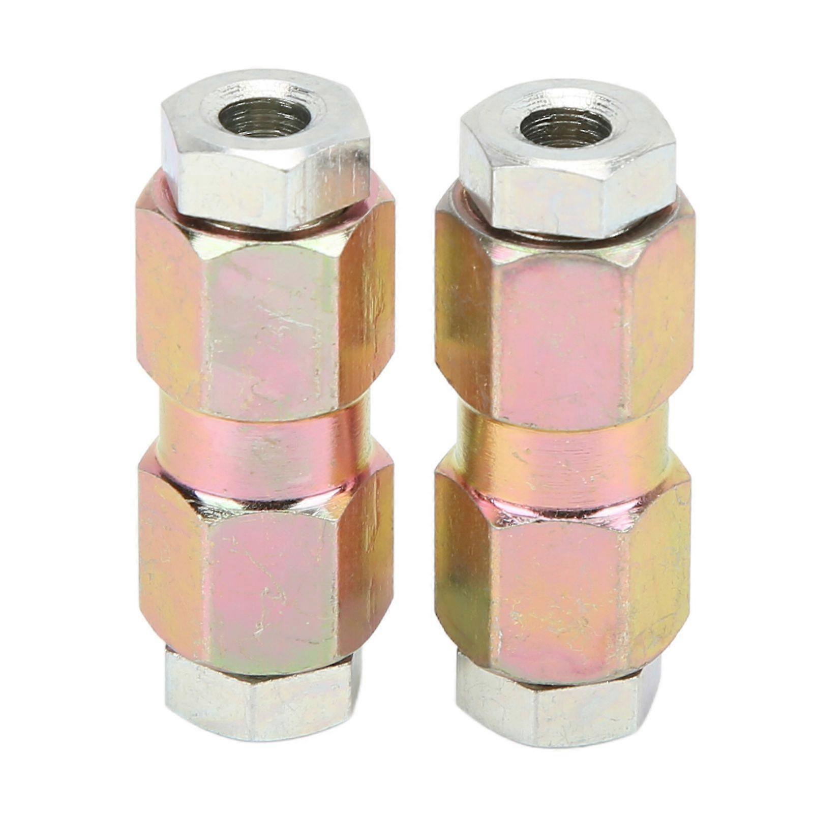 2pcs Brake Pipe Connectors 10mm/0.39in Inline Male and Female Nut for 3/16in Oil Pipe