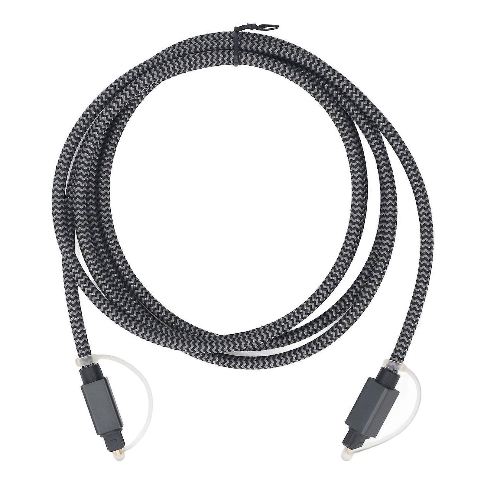 Digital Optical Audible Cable Square Port SPDIF Output Fiber Optic Connection Cord for Soundbar TV Speaker 1.8 Meter