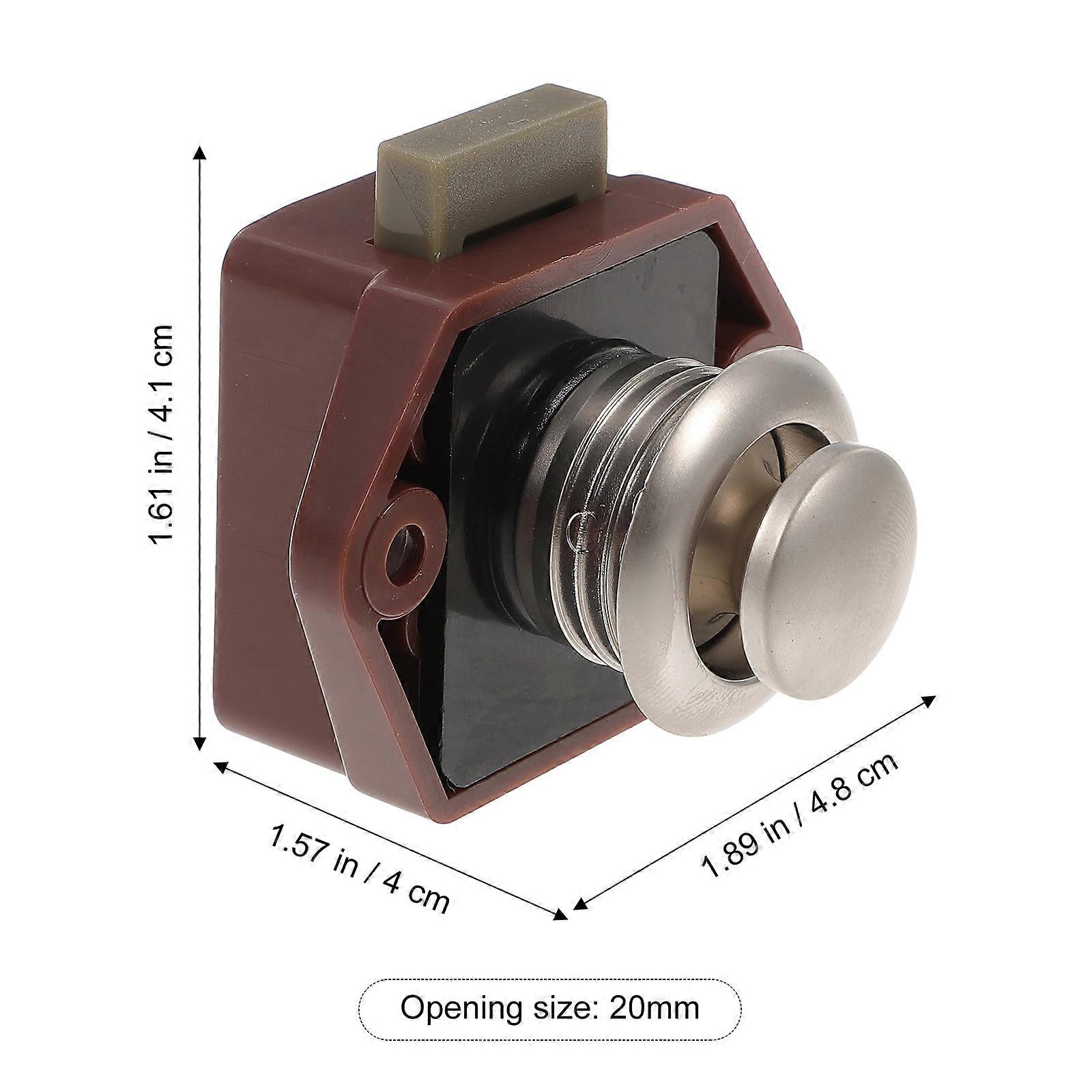 Cabinet Push Button Latch Lock Cupboard Drawer Locking for Yachts Brown Abs Zinc Alloy 1Pack