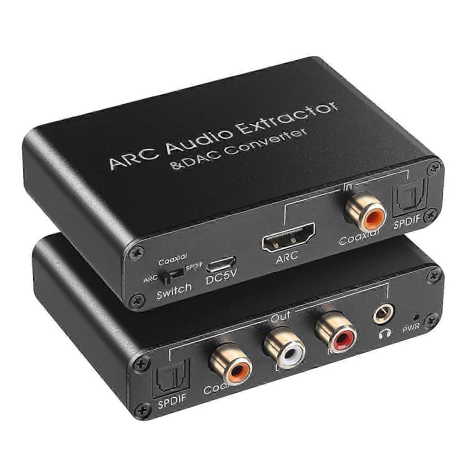 Audio Extractor 192KHz Converter ARC Audio Extractor Support Digital -Compatible Audio to Analog Ste