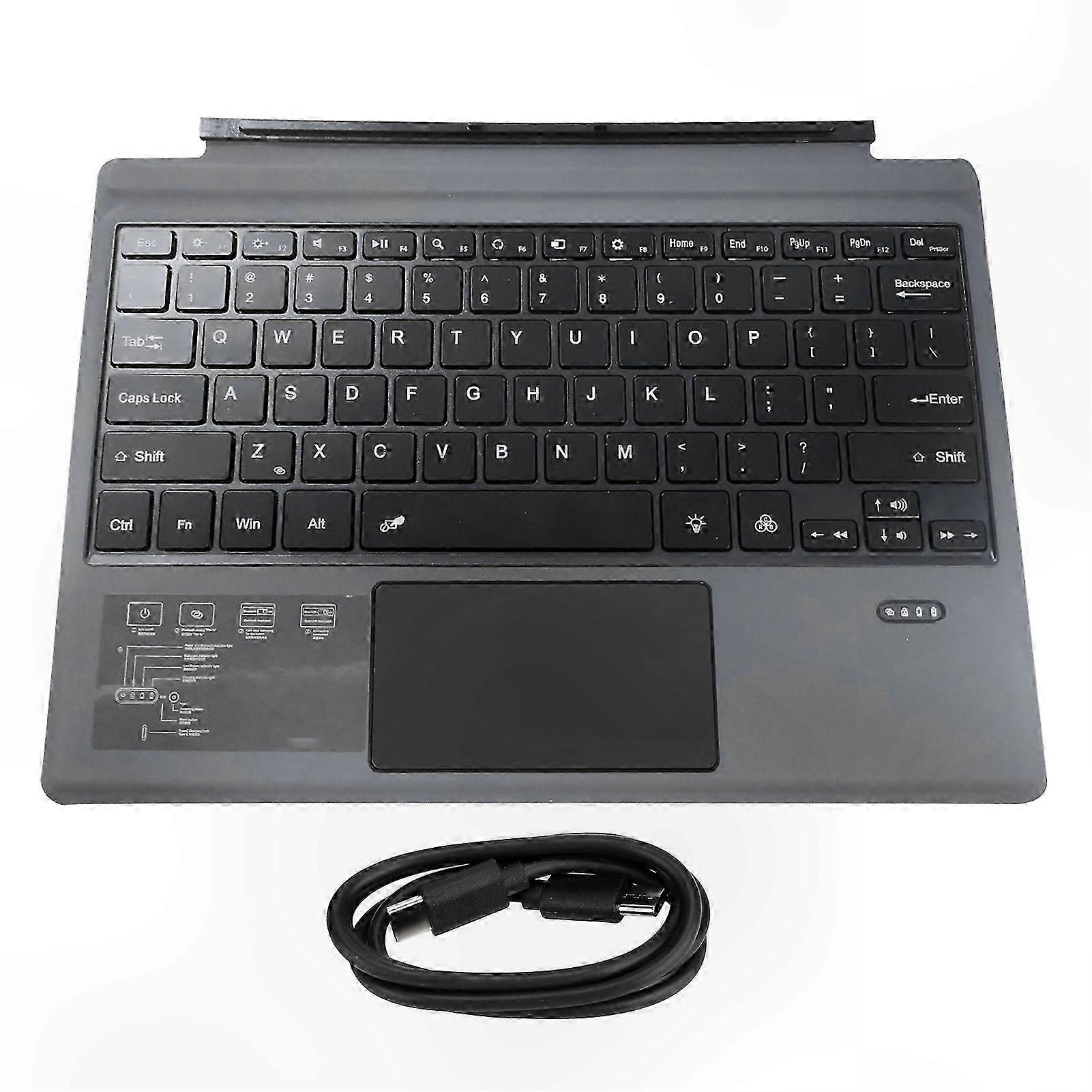Bluetooth Keyboard with Touchpad for Surface Pro Models - Ergonomic Layout