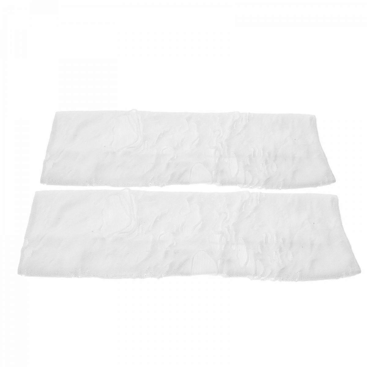 Punk Style White Fingerless Gloves for Performances 5Pcs Set