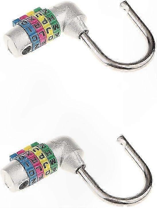 4-Dial Combination Padlock, 2-Pack Silver Password Lock for Security Needs