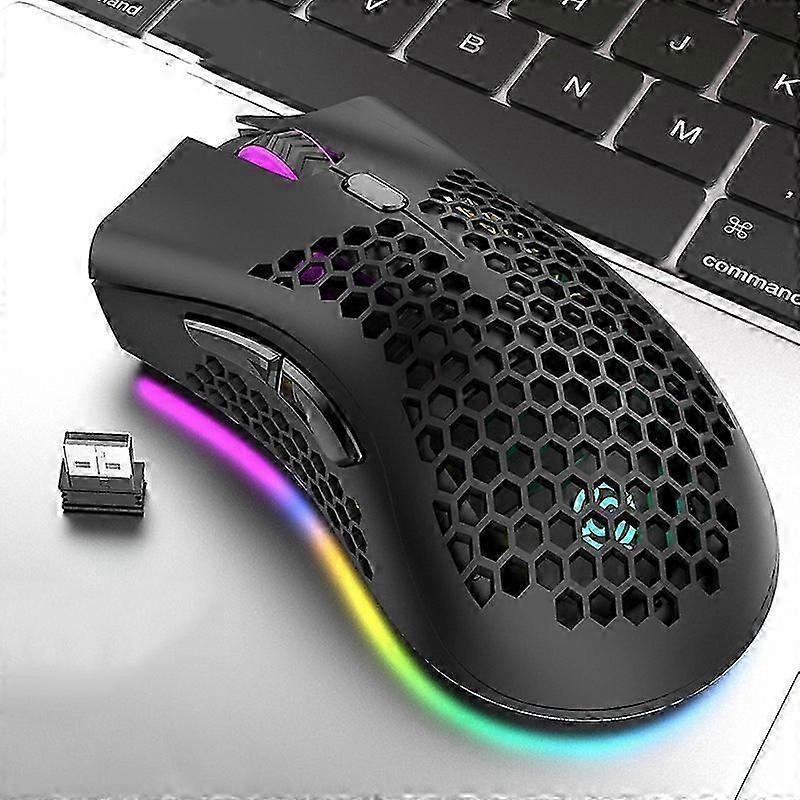 K-Snake BM600 1600 DPI 7-keys Hollow Lightweight Wireless Charging RGB Colorful Gaming Mouse