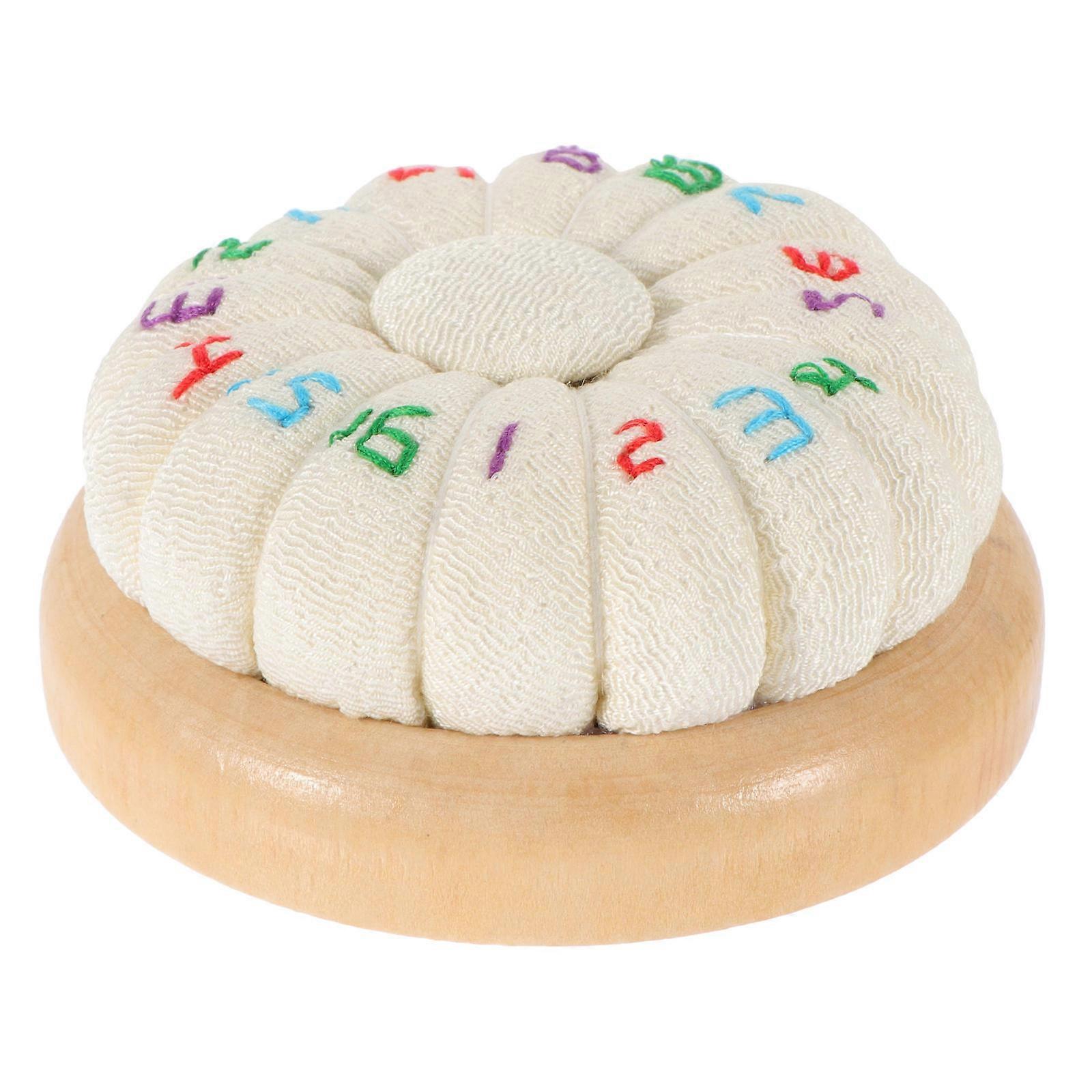 Cross Stitch Pin Pad Wooden Pumpkin Shape for Needle Use 1 Piece