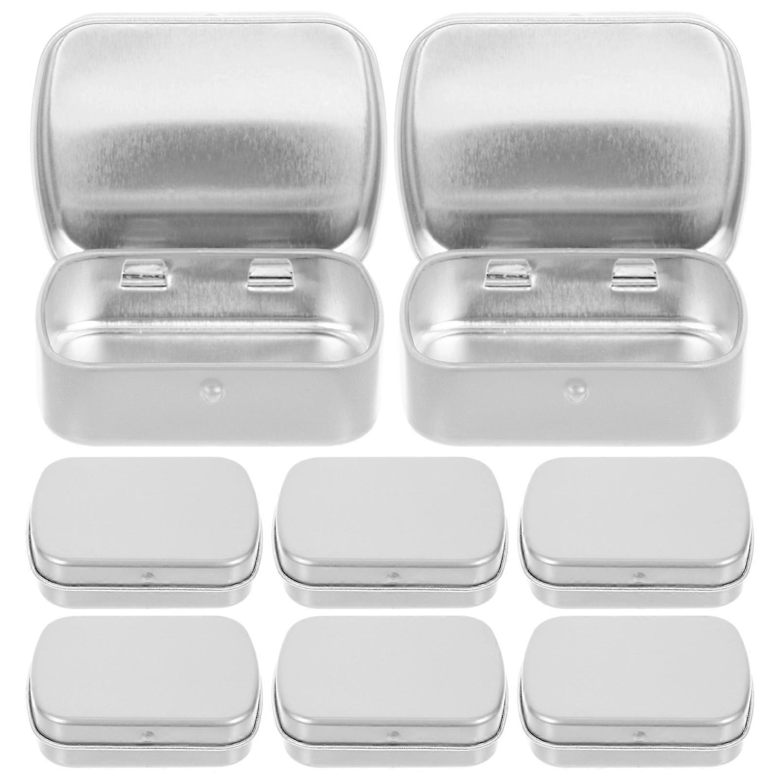 Small Metal Box Tin Container for Storage Use 20Pcs Portable Silver