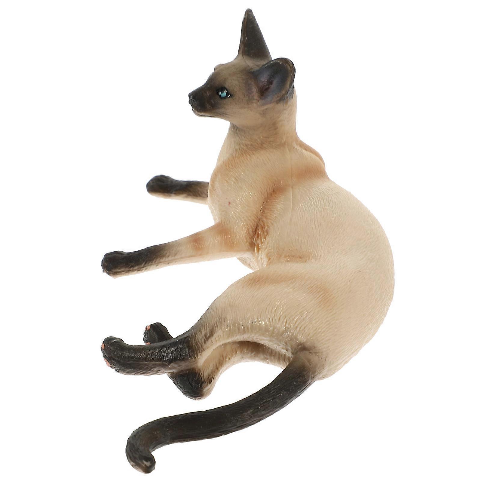 Lifelike Cat Figurine Artificial Cat Model for Decoration 5Pcs Plastic Set