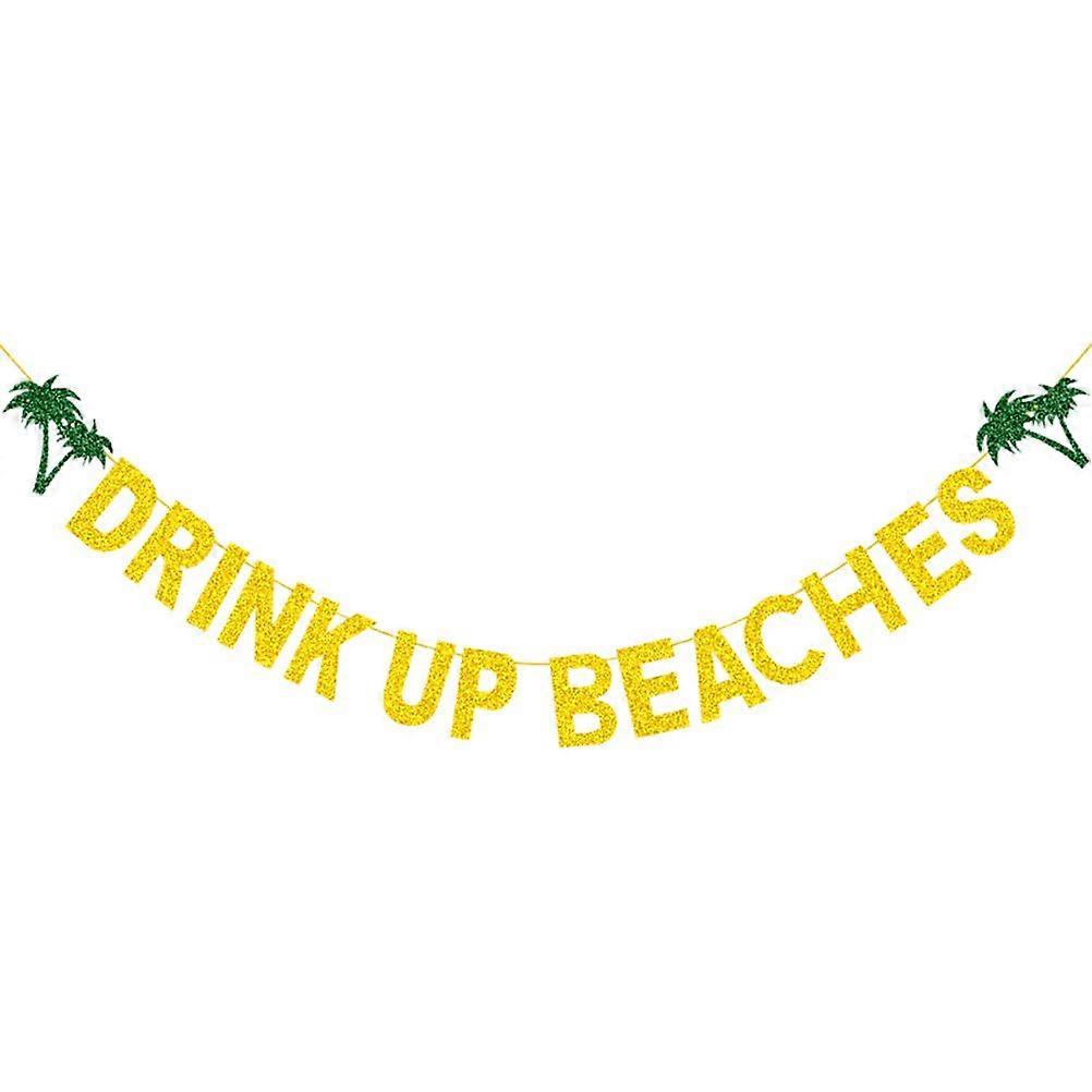 1 Pc hawaïen fête bannière belle suspendu drapeau bannière fanion (or)