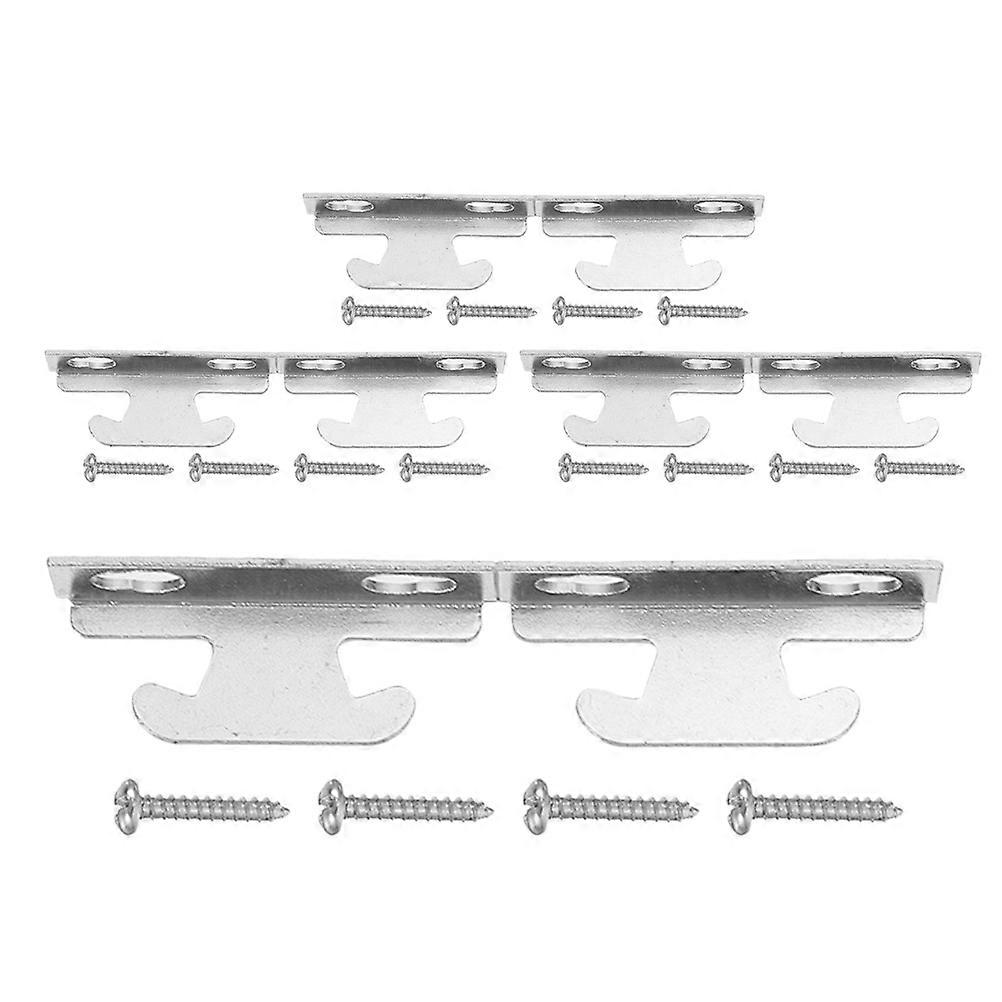 Curtain Rod Brackets for Supporting Use 2Sets Metal Wall Bracket Holders Silver
